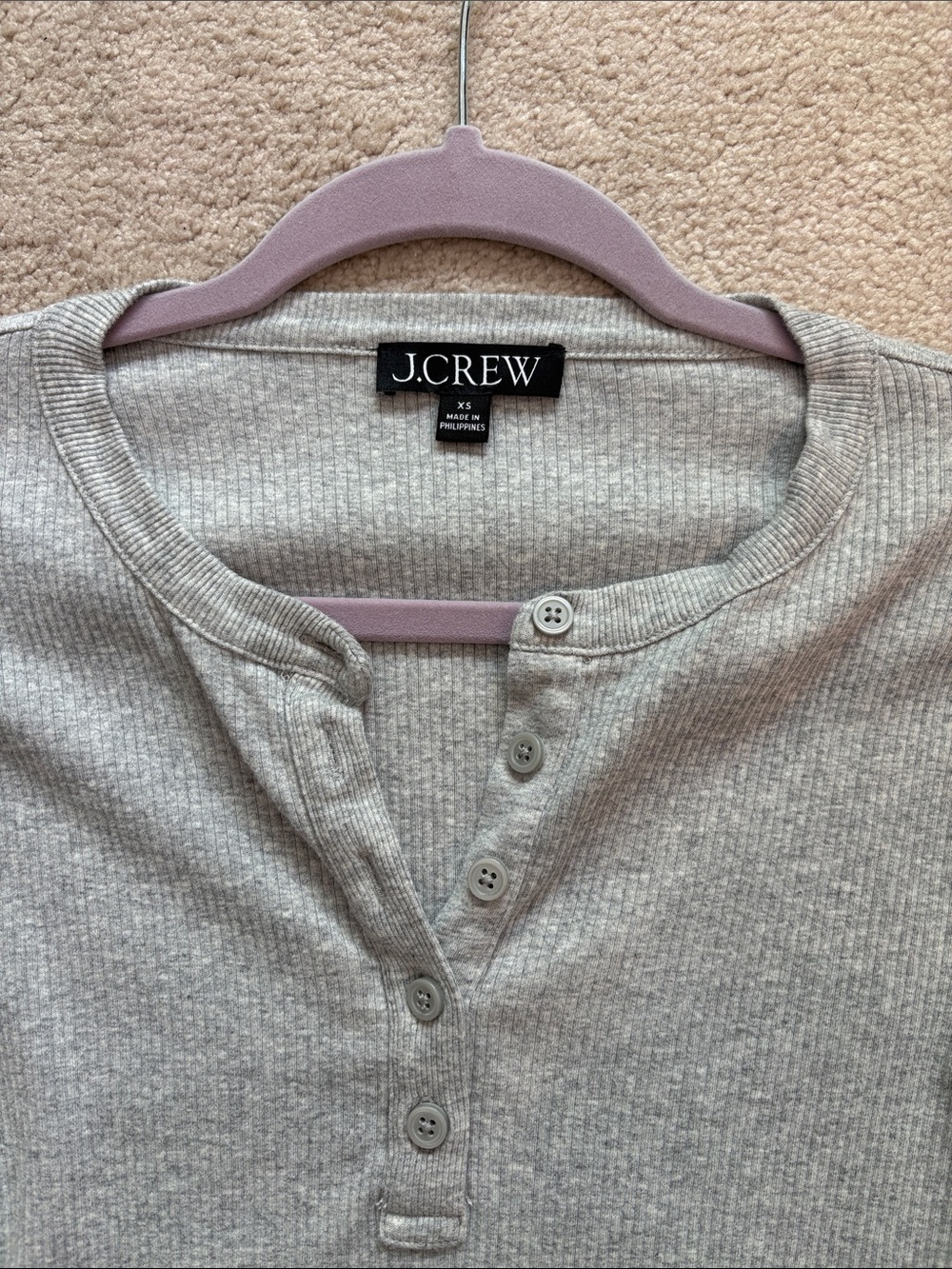 Grey ribbed Henley from J Crew! - Picture 2 of 2